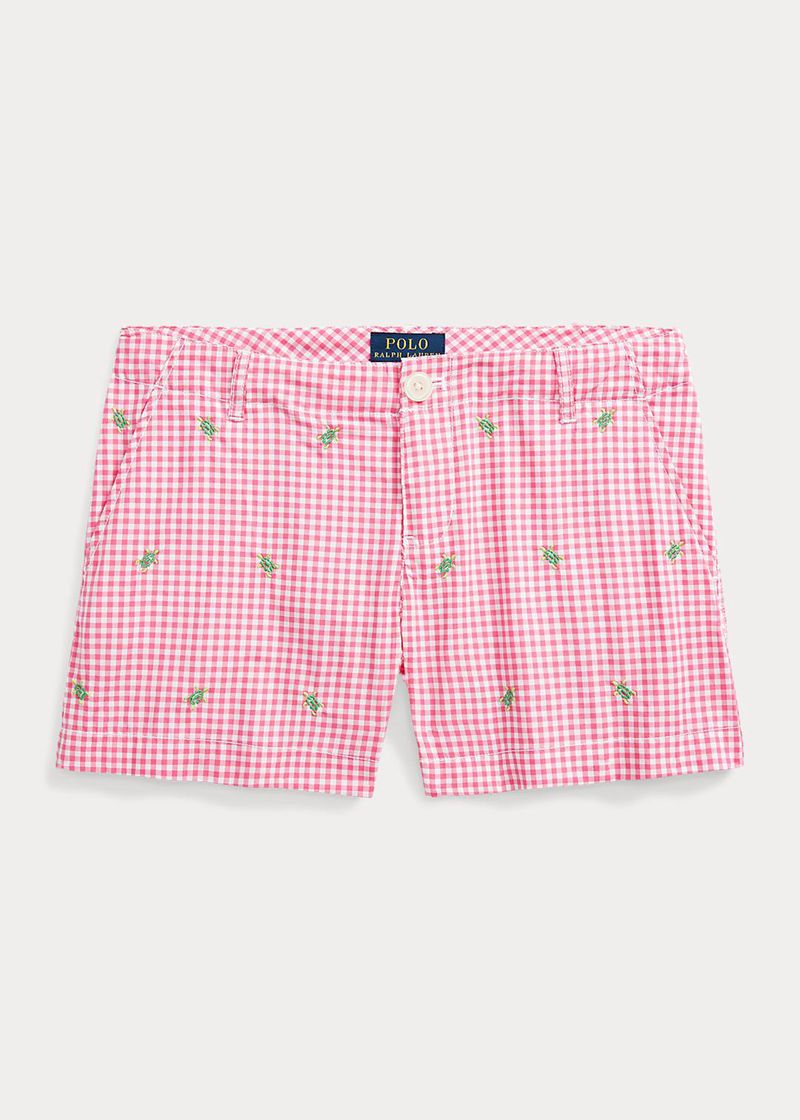 ラルフ ローレン ショーツ ガール ピンク 7-14 年 Turtle Gingham コットン Poplin ZVKIH5364